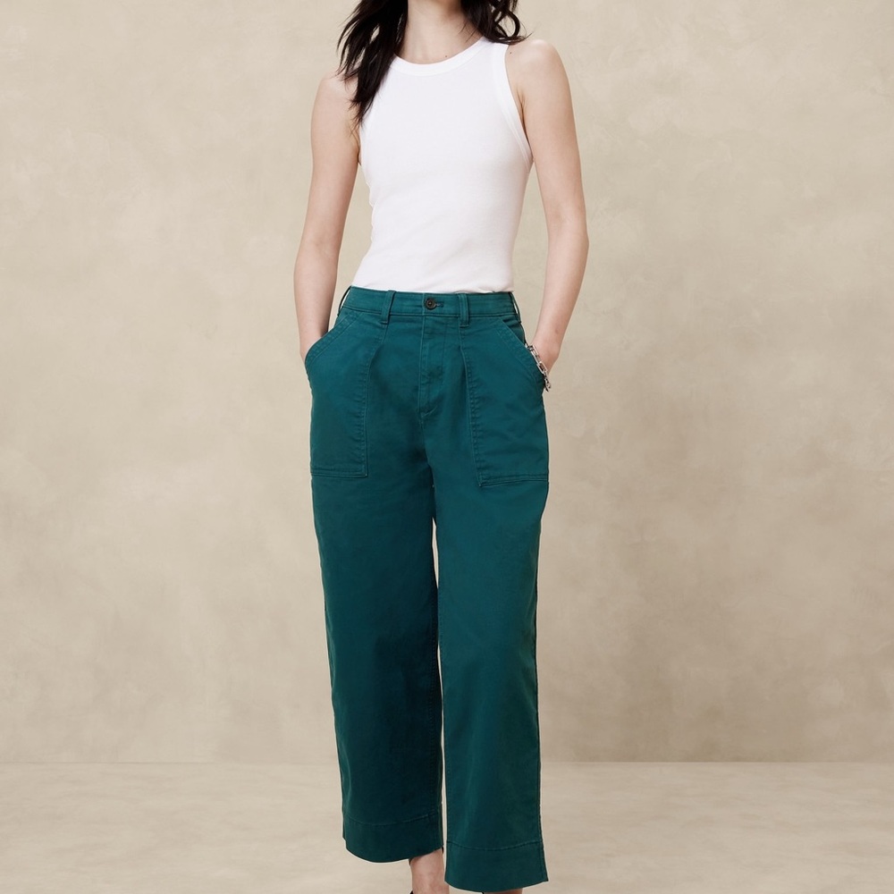 Banana Republic Factory Green Wide Leg Pants